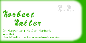 norbert maller business card